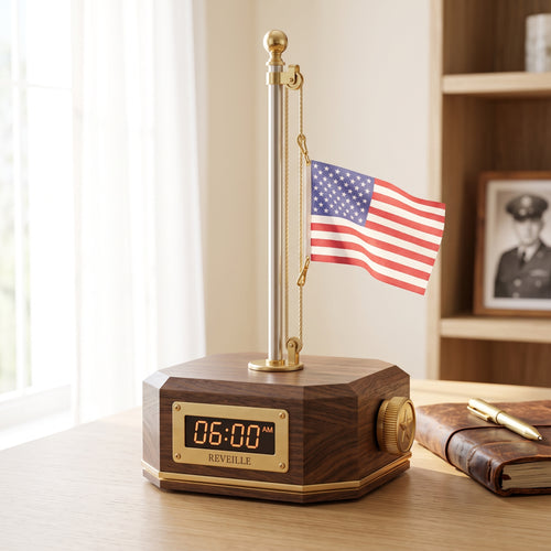 The First Call — Reveille Flagpole Alarm Clock